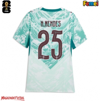 Portugalia Nuno Mendes #25 Echipament de Fotbal Replică Mondial 2026 Femei Deplasare